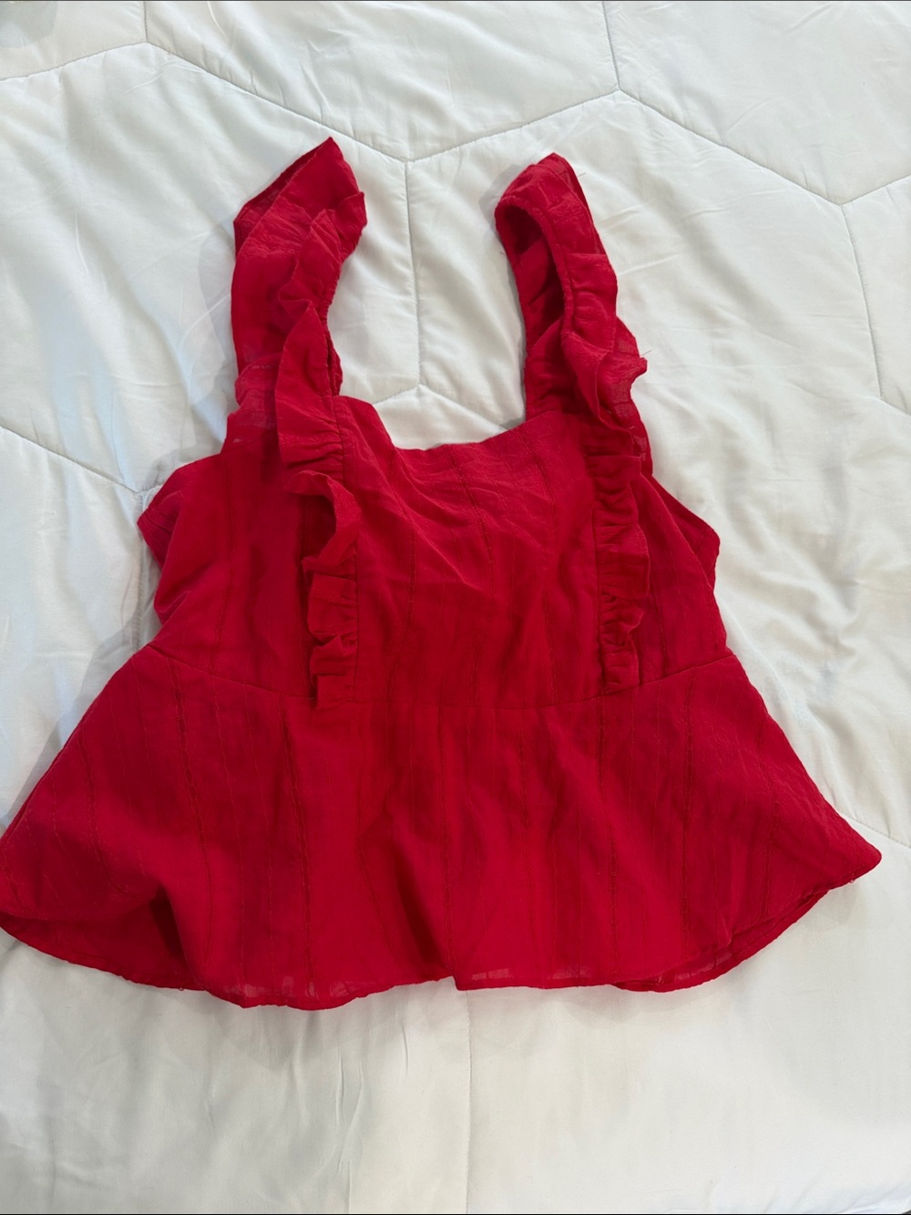 LC Lauren Conrad Red Ruffle Strap Peplum Camisole